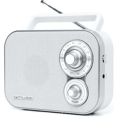 Muse Ραδιόφωνο Φορητό Retro M-051RW Ρεύματος / Μπαταρίας Λευκό